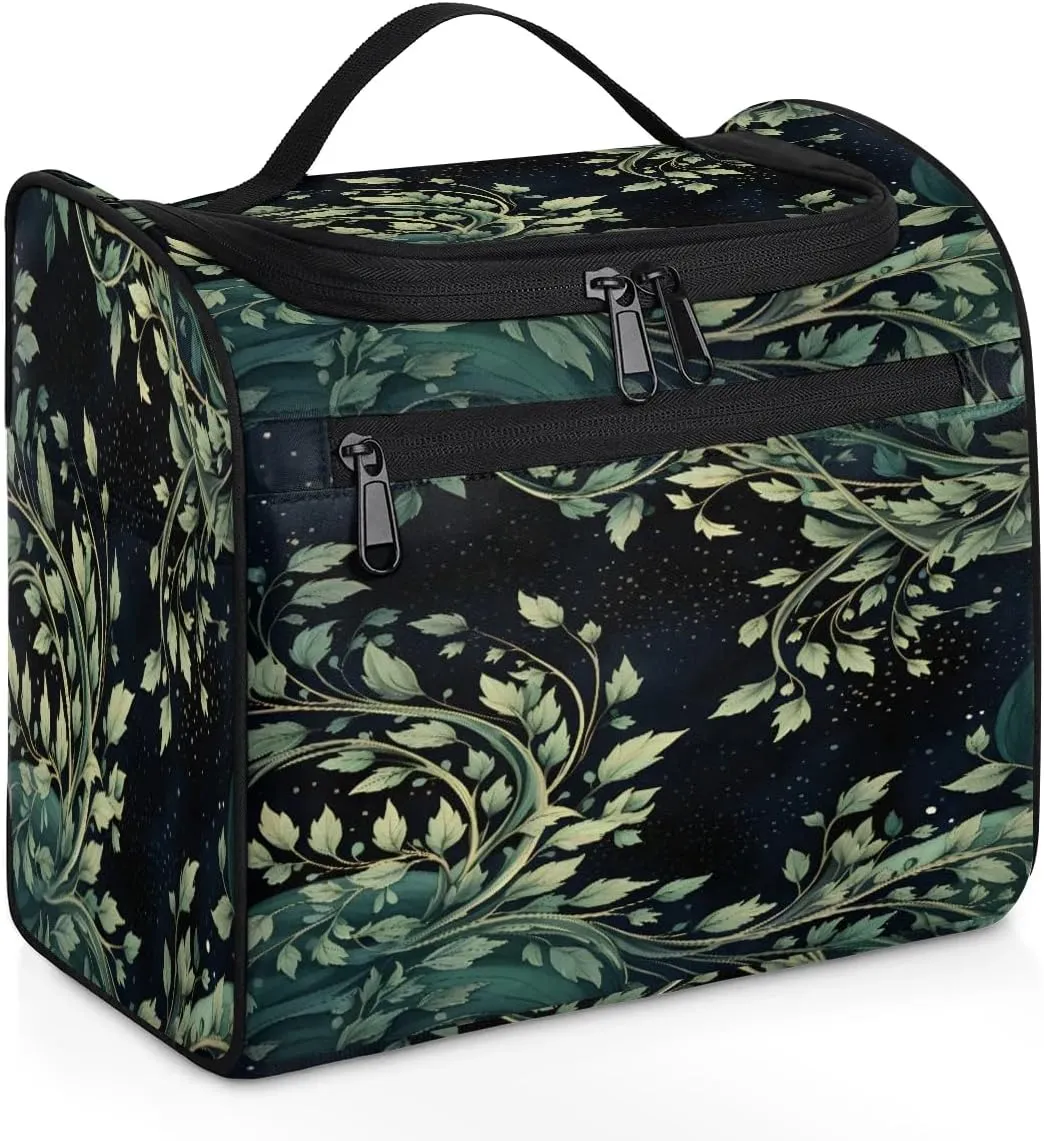 Portable Makeup Bag Cosmetic Bags for Women Leaves Design Cute Waterproof Hanging Toiletry Bag Organizer cosmetics Bags