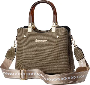 PORT&LOTUS Small Double Top Handle Crossbody Purses for Women Shoulder Bags for Women with Guitar Strap