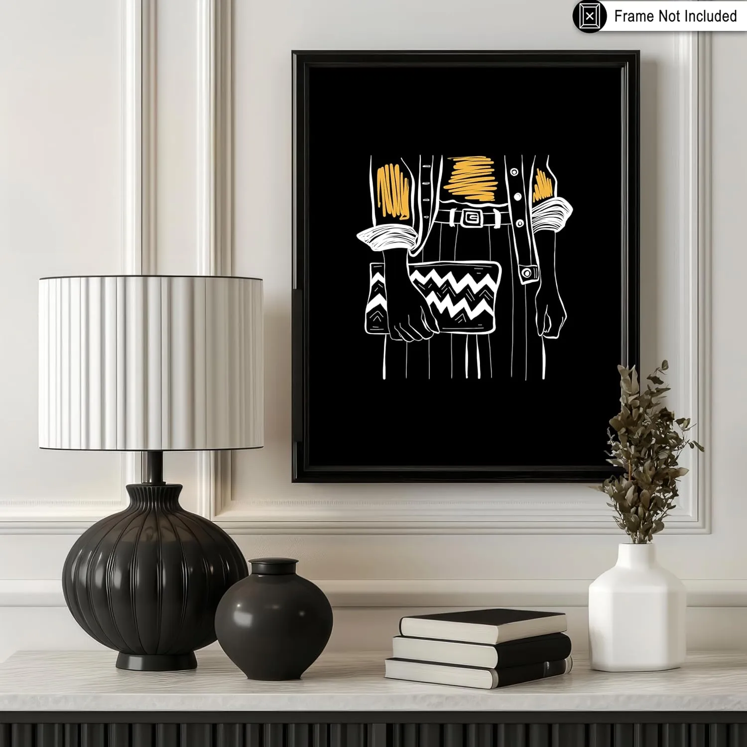 Poster Master Fashion Poster - Retro Clutch Bag Print - Trendy Art - Modern Art - Fashionista Art - Black & White Art - Abstract Art - Aesthetic Living Room or Bedroom Decor - 8x10 UNFRAMED Wall Art