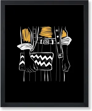 Poster Master Fashion Poster - Retro Clutch Bag Print - Trendy Art - Modern Art - Fashionista Art - Black & White Art - Abstract Art - Aesthetic Living Room or Bedroom Decor - 8x10 UNFRAMED Wall Art