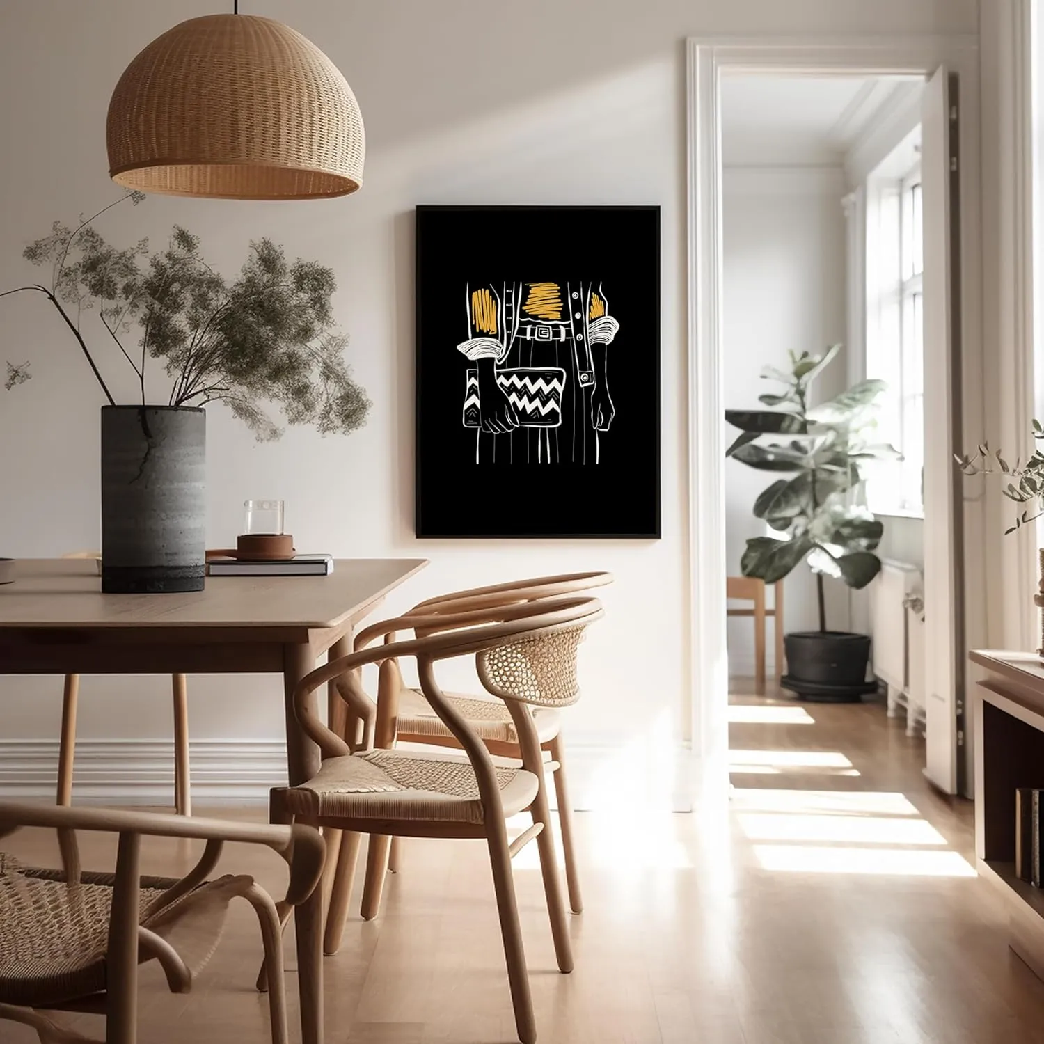 Poster Master Fashion Poster - Retro Clutch Bag Print - Trendy Art - Modern Art - Fashionista Art - Black & White Art - Abstract Art - Aesthetic Living Room or Bedroom Decor - 8x10 UNFRAMED Wall Art