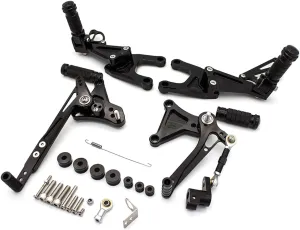 PROCNC Aluminum Billet Adjustable Motorcycle Footrests Rearsets Foot Pegs Fit for Benelli TNT125 TNT135 2016-2022 (Black)
