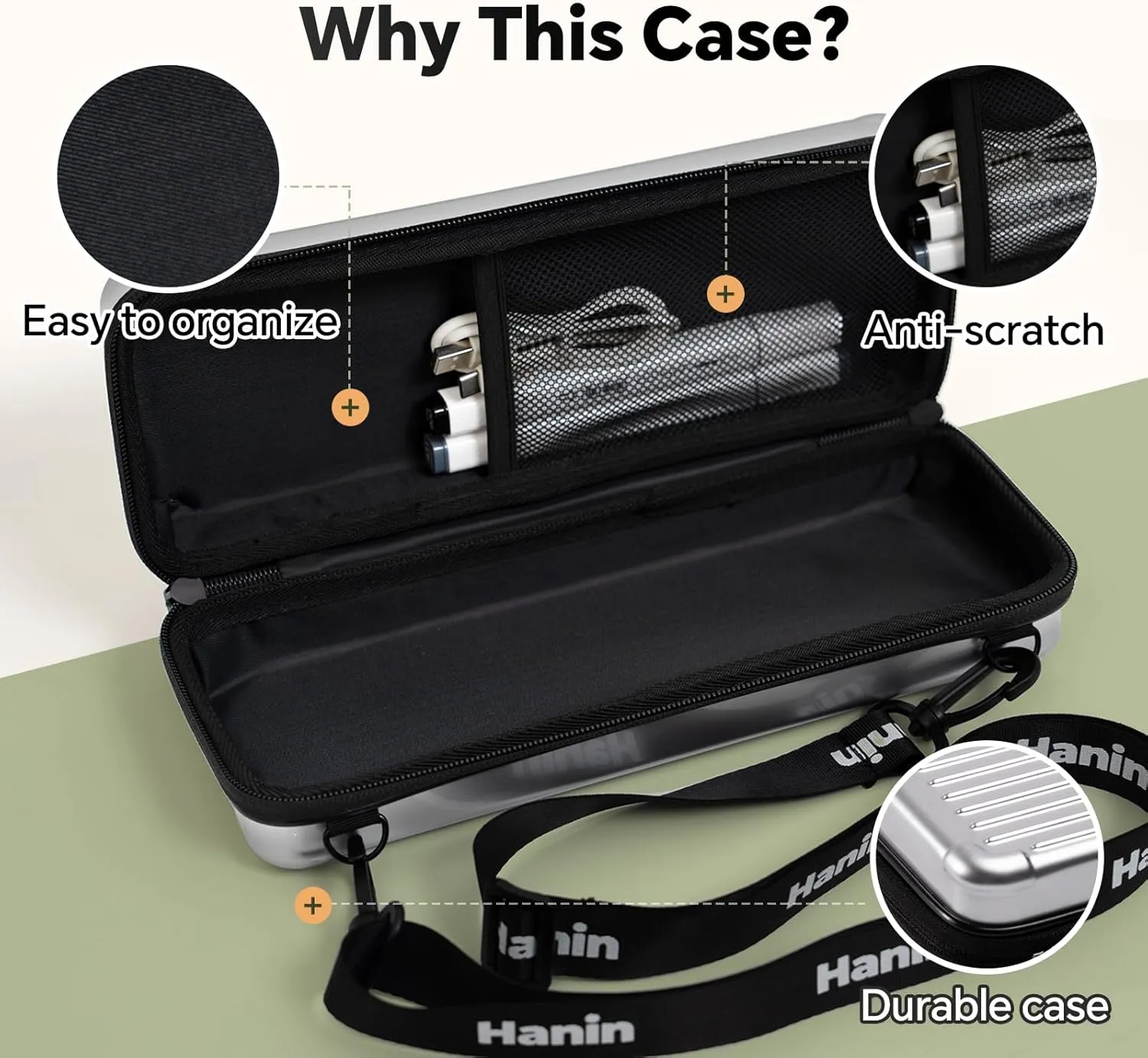 PRT Portable Carrying Case, Compatible iDPRT/HPRT MT610 Portable Thermal Printer, Storage Bag for Thermal Printer and Accessories (Case Only), Silver