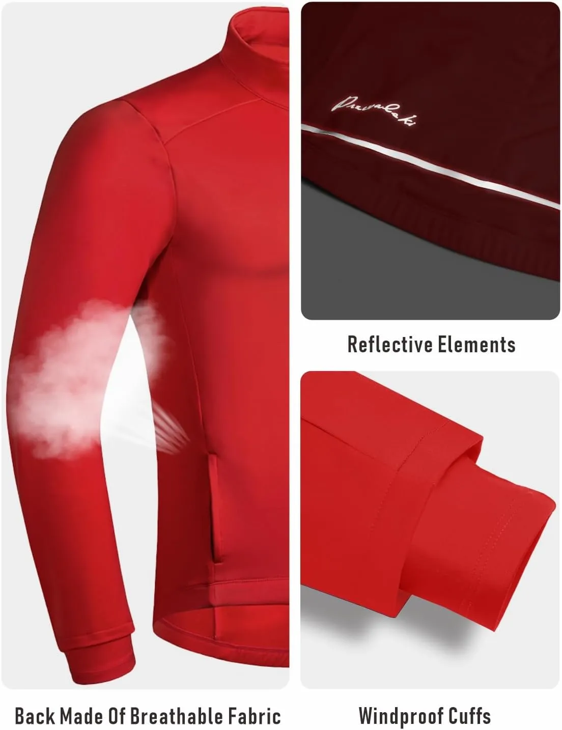 Przewalski Cycling Bike Jackets for Men Winter Thermal Running Jacket Windproof Breathable Reflective Softshell Windbreaker