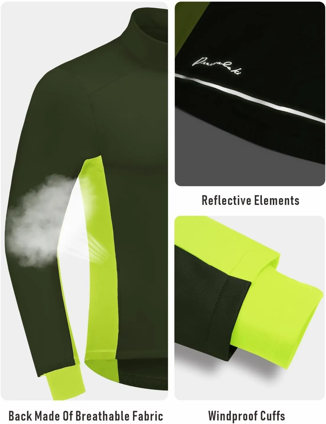 Przewalski Cycling Bike Jackets for Men Winter Thermal Running Jacket Windproof Breathable Reflective Softshell Windbreaker