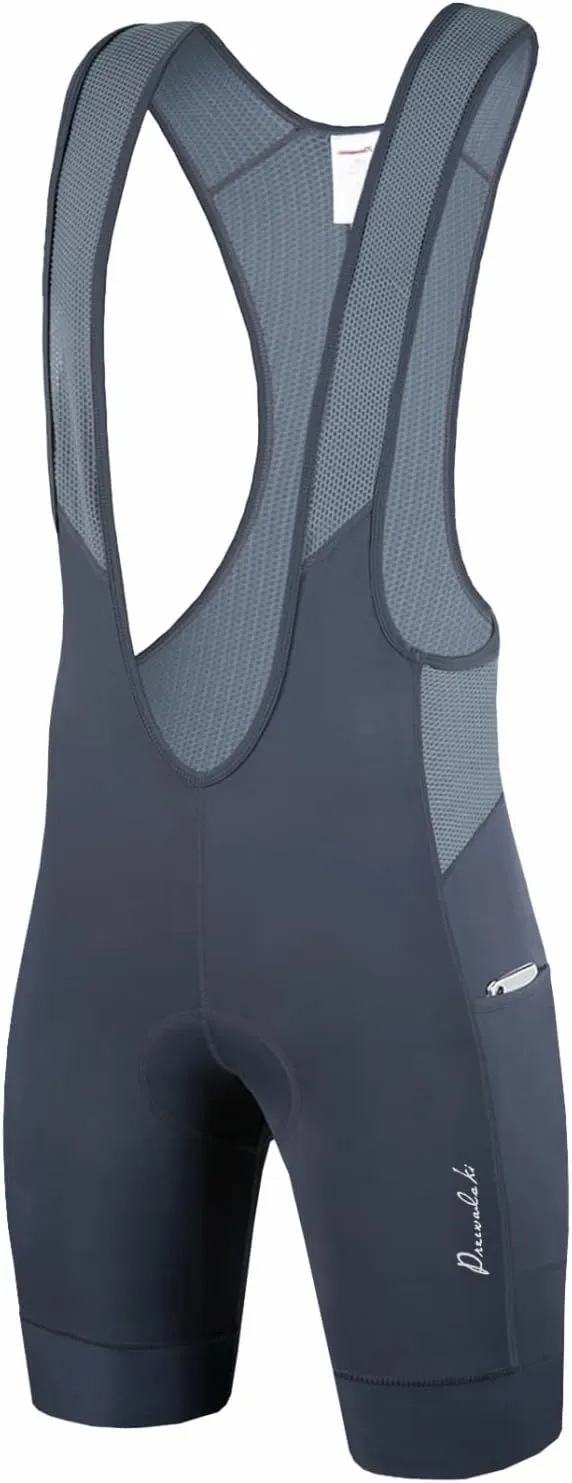 Przewalski Men's Cycling Bike Bib Short with Phone Pockets,4D Padded Breathable Biking Bicycle Bib Tights
