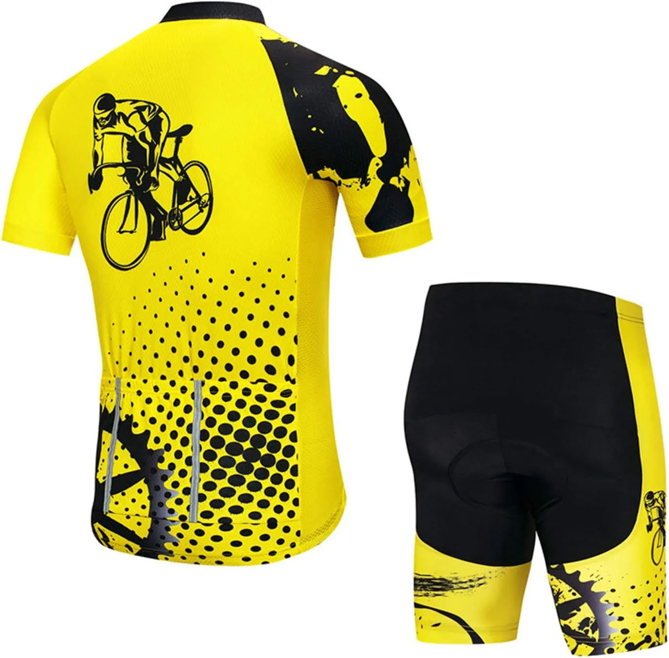 PSPORT Men's Cycling Jersey Sets Short Sleeve Bike Clothing Suits Road Biking Clothes Gel Pad Bicycle Outfits