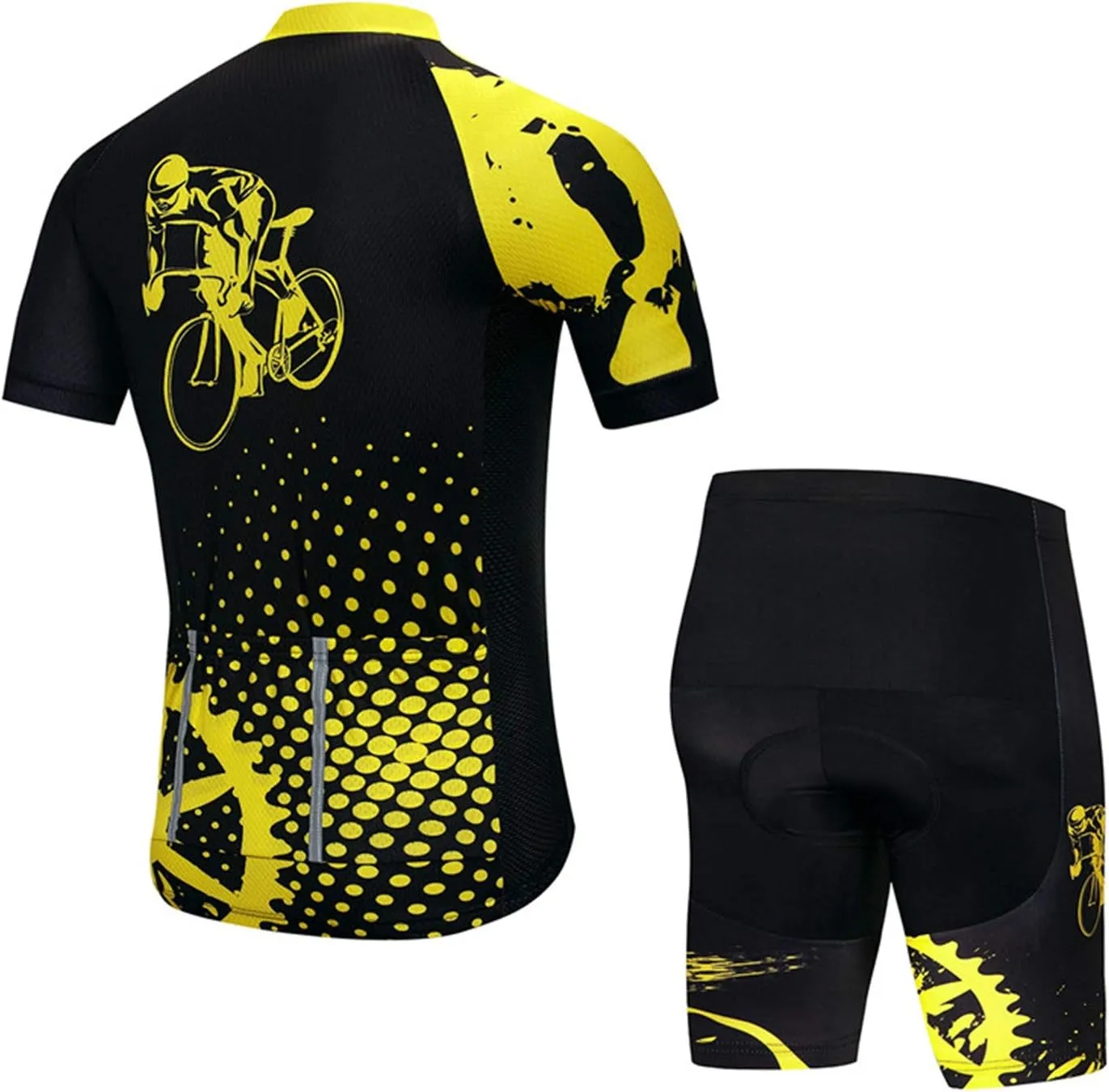 PSPORT Men's Cycling Jersey Sets Short Sleeve Bike Clothing Suits Road Biking Clothes Gel Pad Bicycle Outfits