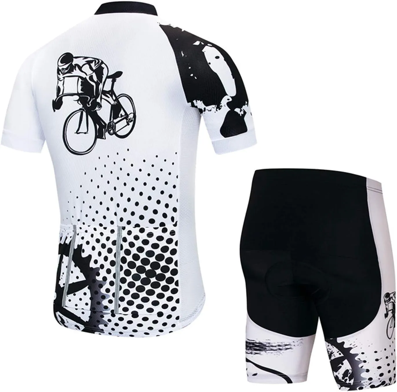 PSPORT Men's Cycling Jersey Sets Short Sleeve Bike Clothing Suits Road Biking Clothes Gel Pad Bicycle Outfits