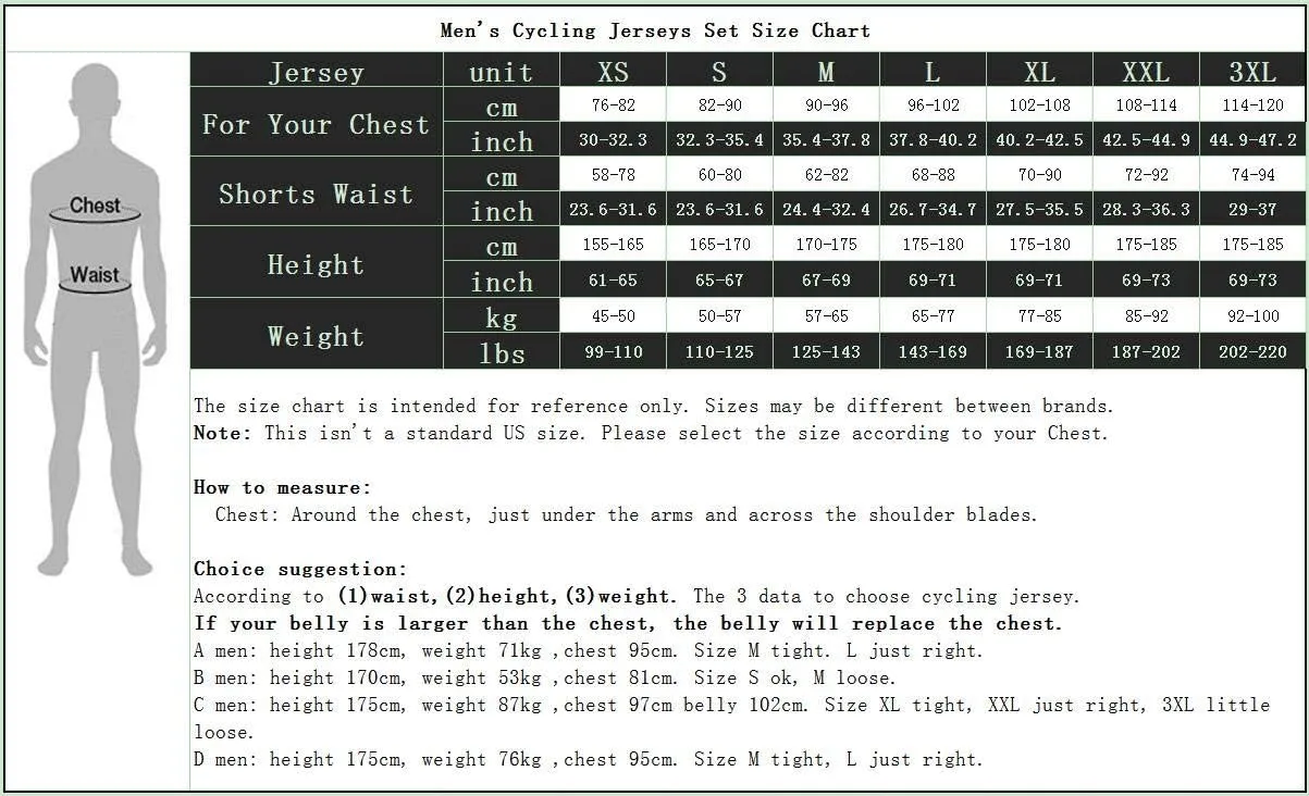 PSPORT Men's Cycling Jersey Shorts Sets Bike Clothing Suit Short Sleeve Road Bicycle Biking Clothes Black Cyclist Uniform