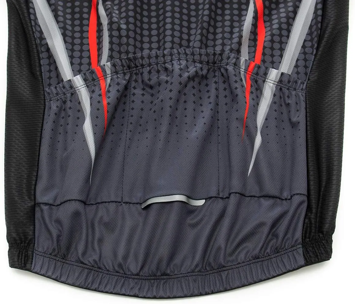 PSPORT Men's Cycling Jersey Shorts Sets Bike Clothing Suit Short Sleeve Road Bicycle Biking Clothes Black Cyclist Uniform