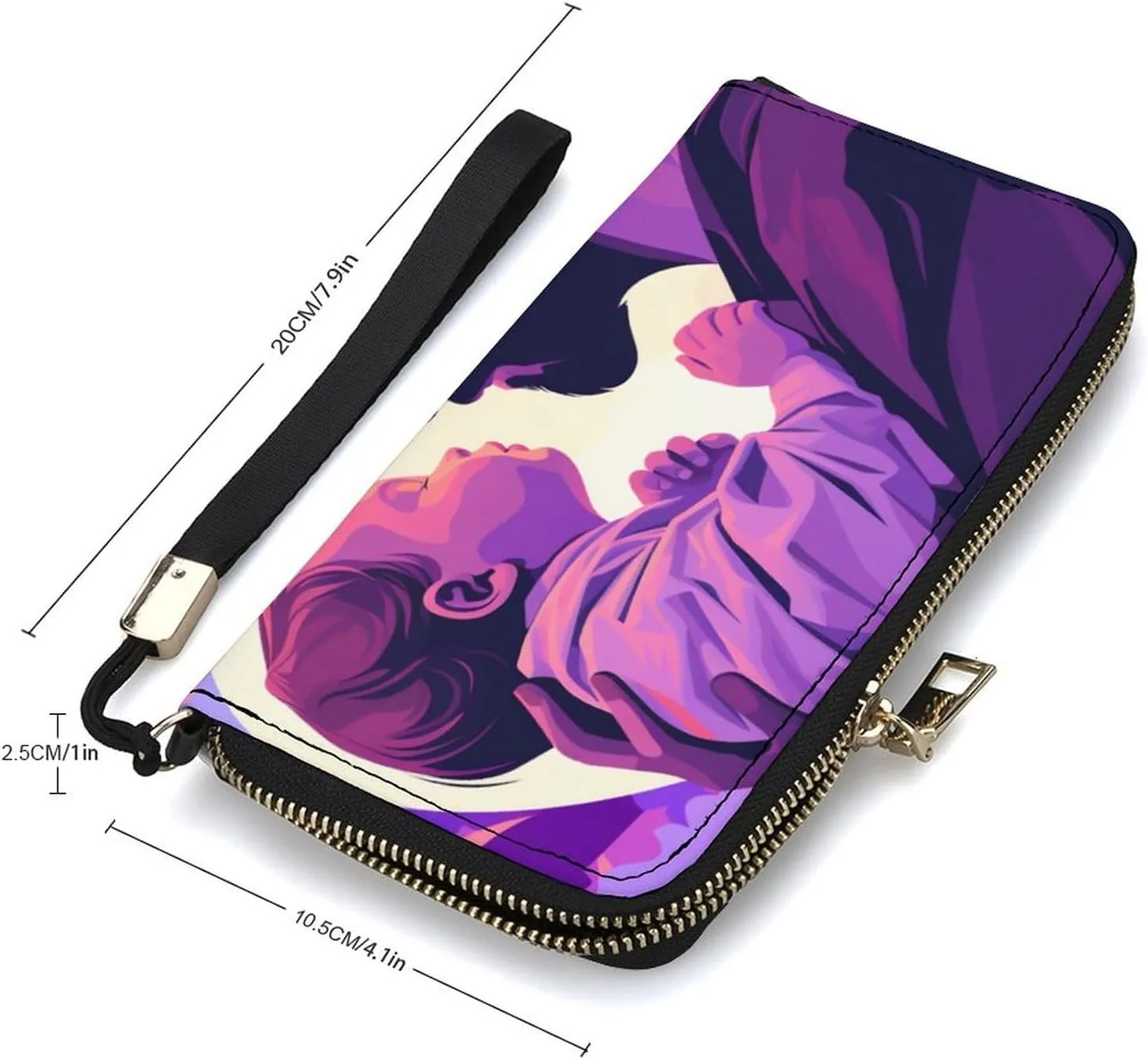 Purple Baby Jesus Christ PU Leather Clutch Long Bifold Wallet, Coin Purse Credit Pass Case, Durable Card-Holder Money Storage for Women Men