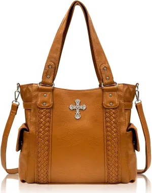 Purses and Handbags for Women Ladies Western Purse Large Hobo Bag Top Handle Handbag with Ajustable Crossbody Strap Vintage
