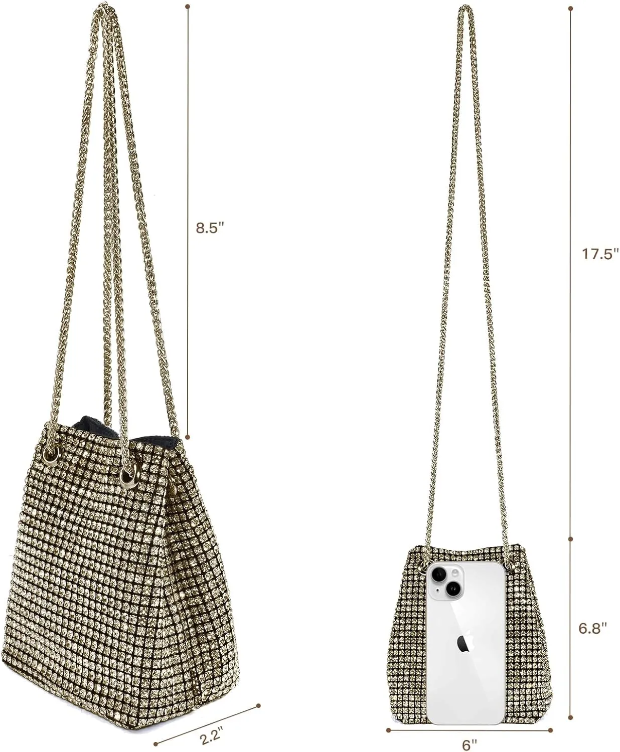 Purses for Women Rhinestone Clutch Purse Bling Handbags for Prom Cocktail Wedding Party