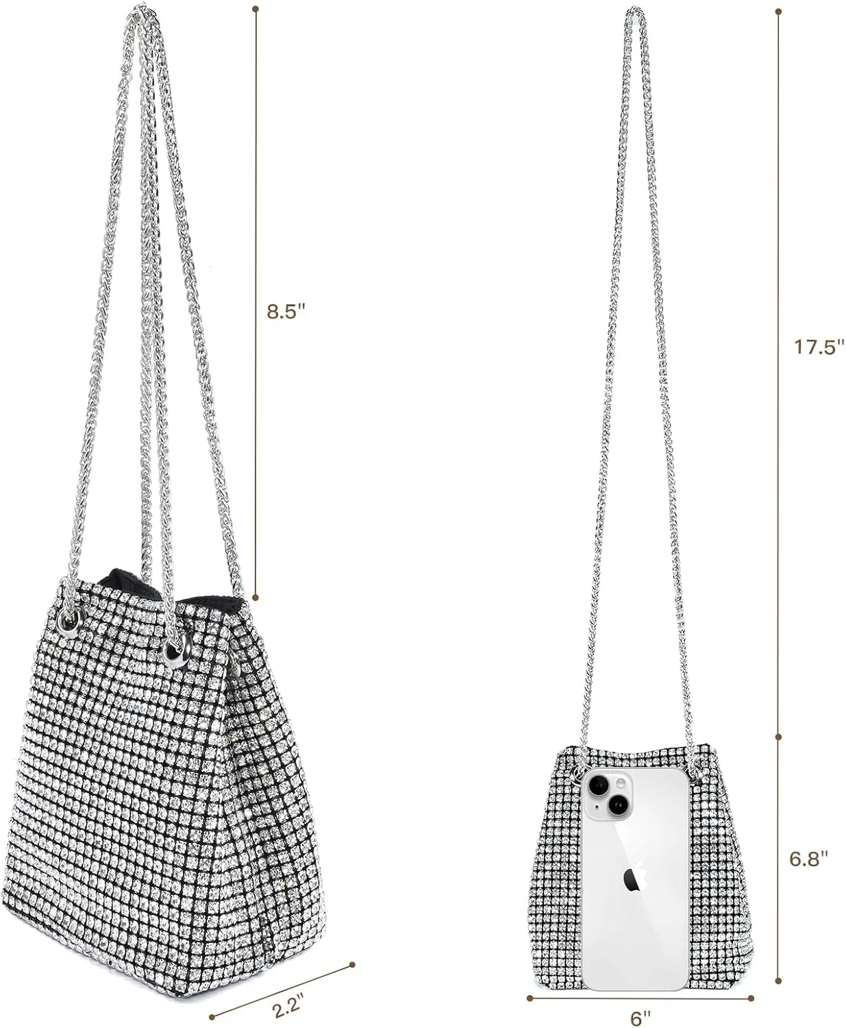 Purses for Women Rhinestone Clutch Purse Bling Handbags for Prom Cocktail Wedding Party