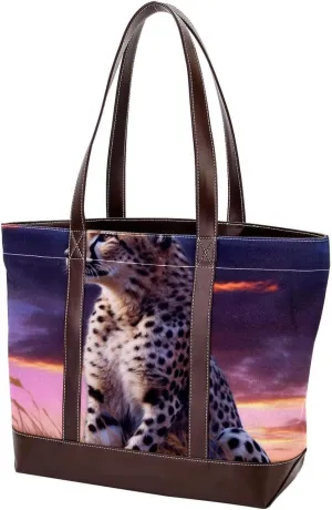Purses for Women,Tote Bag for Women,Handbags for Women,African Savannah Animal Leopard