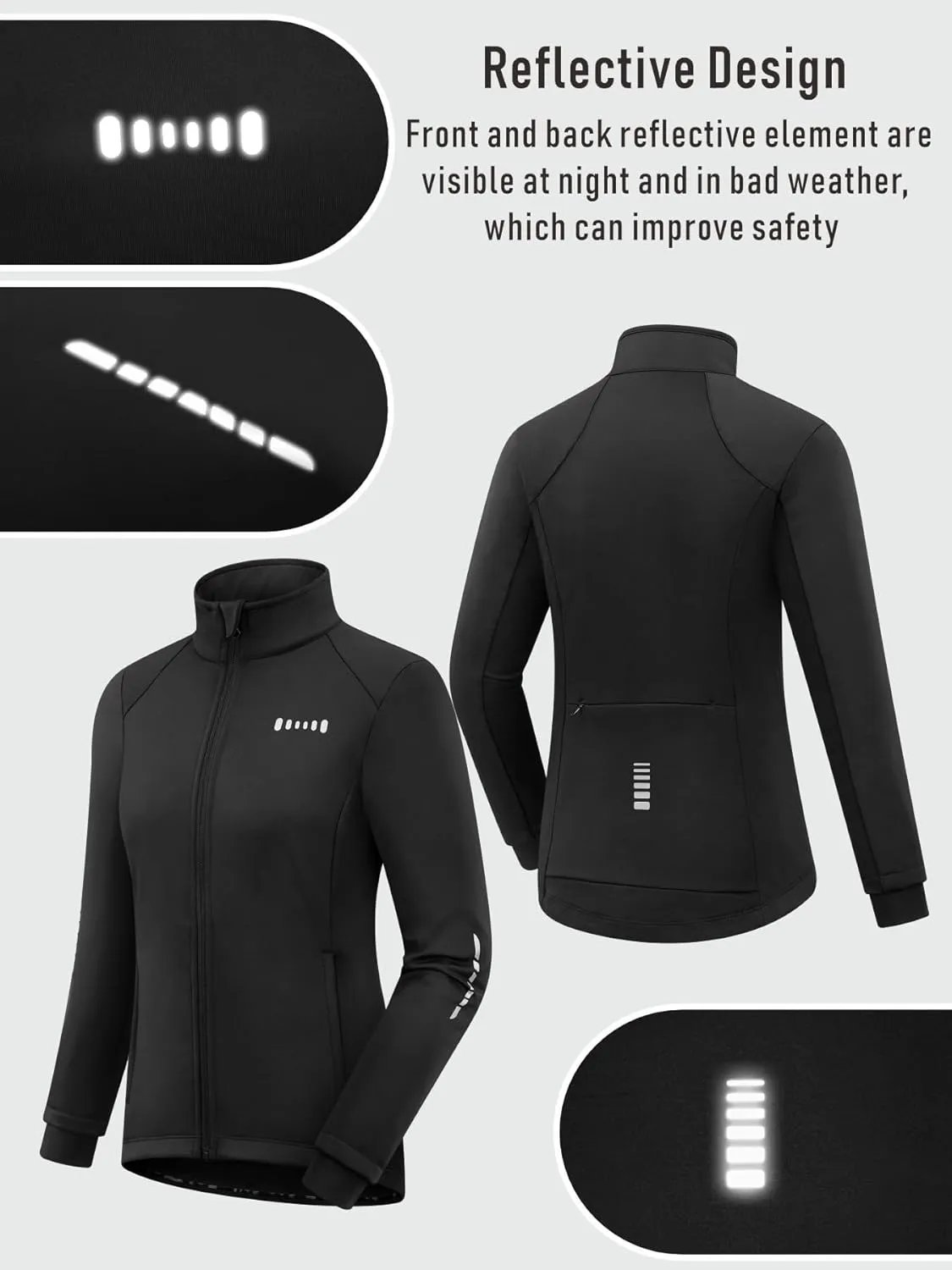 qualidyne Women's Cycling Jacket Windproof Thermal Winter Running Cold Weather Bicycle Biking Jacket Softshell Warm