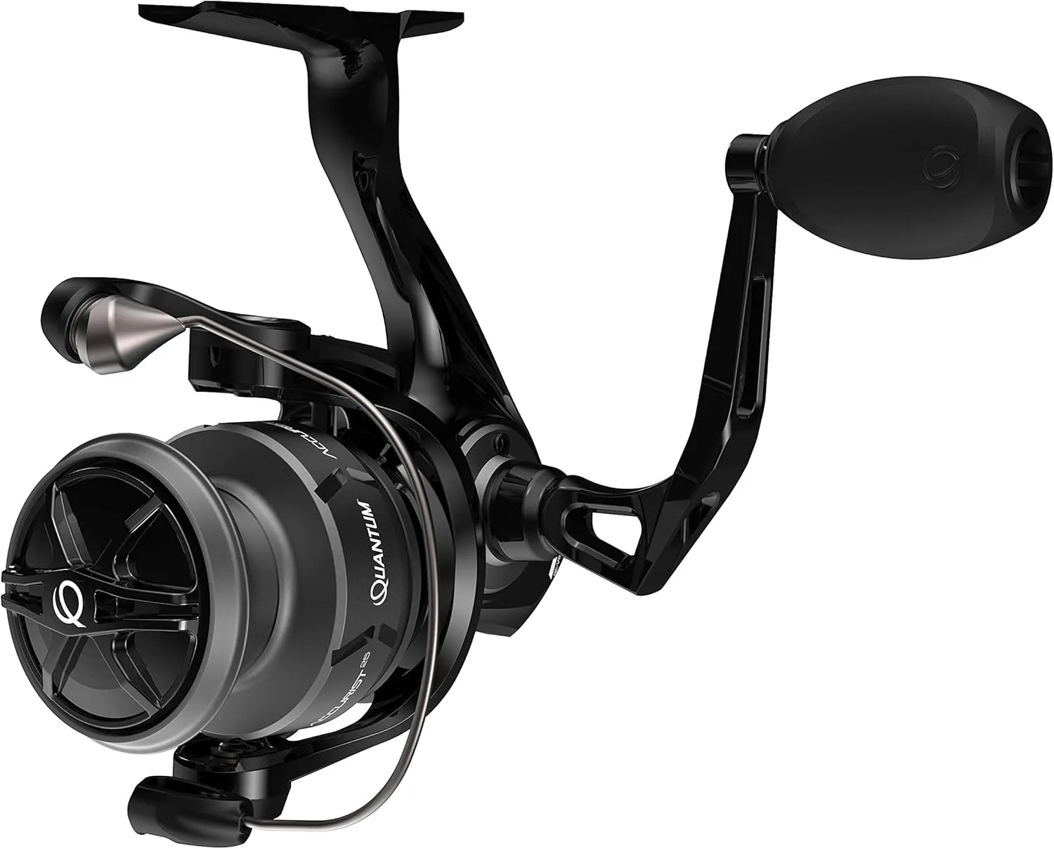 Quantum Accurist Spinning Fishing Reel, Changeable Right- or Left-Hand Retrieve, Oversized Non-Slip Handle Knob and Continuous Anti-Reverse Clutch