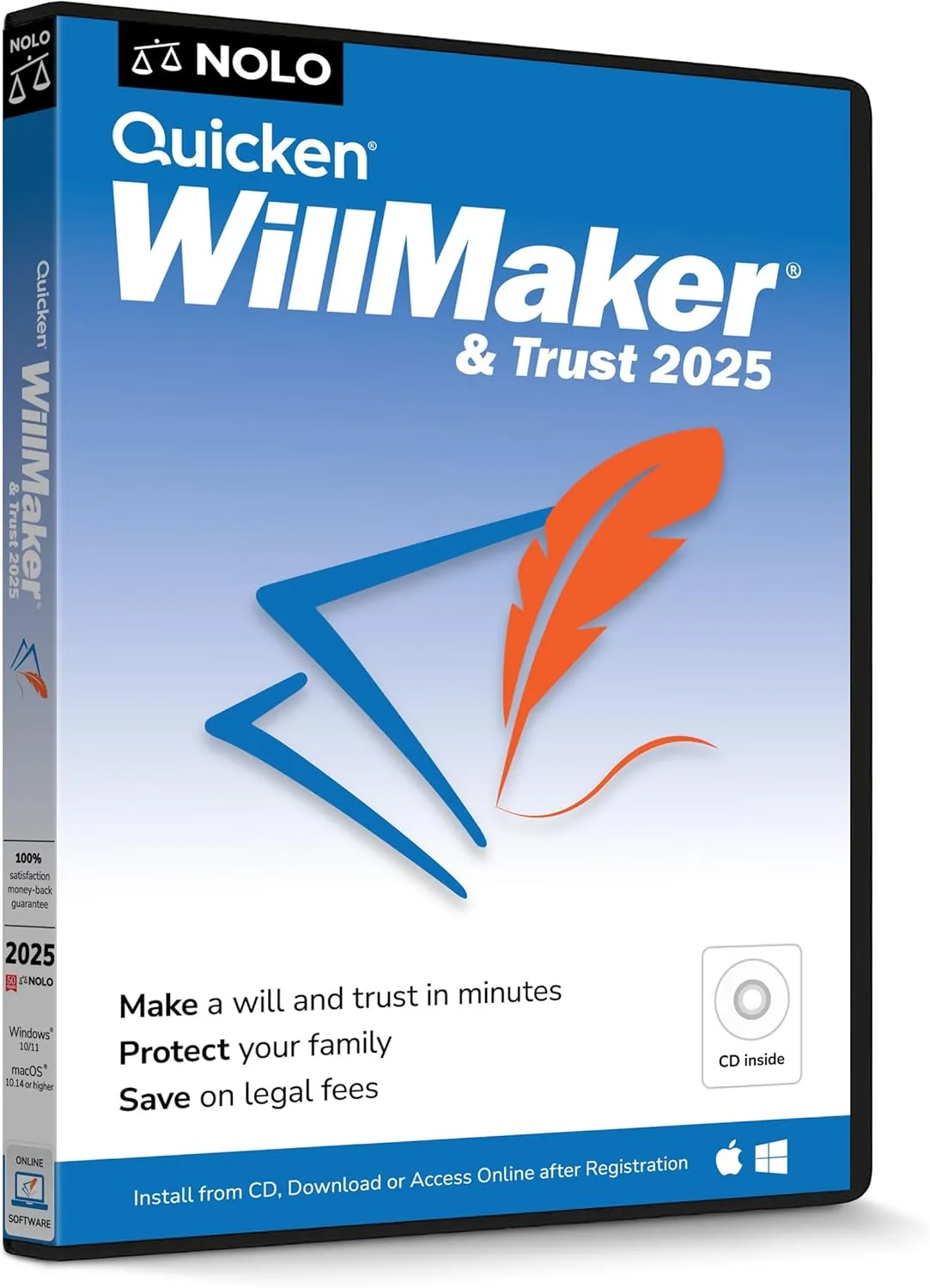 Quicken WillMaker & Trust 2025 - Estate Planning Software - Includes Will, Living Trust, Health Care Directive, Financial, Power of Attorney - Legally Binding - [CD, PC/Mac Download, Online]