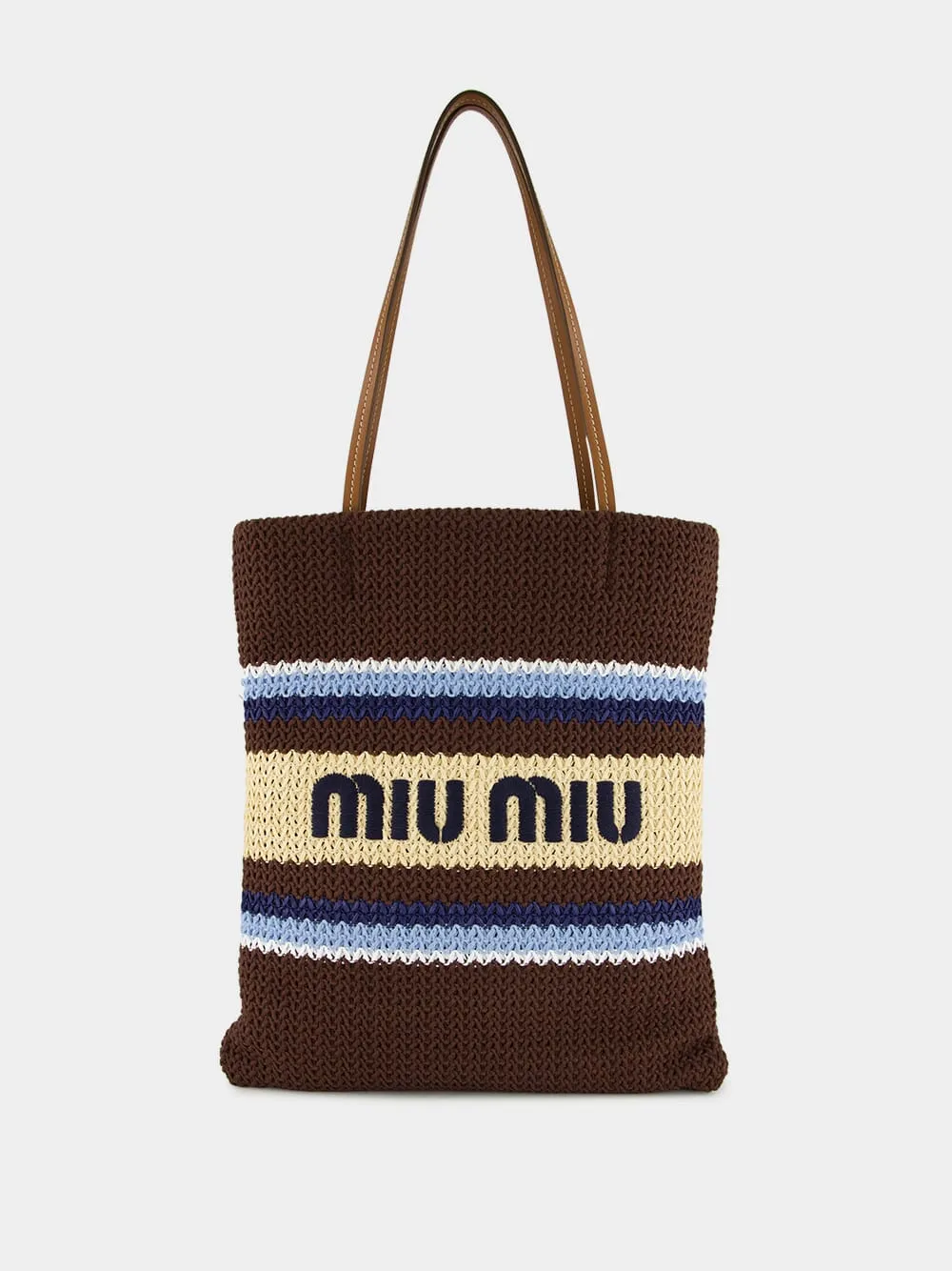 Raffia-Effect Woven Tote Bag