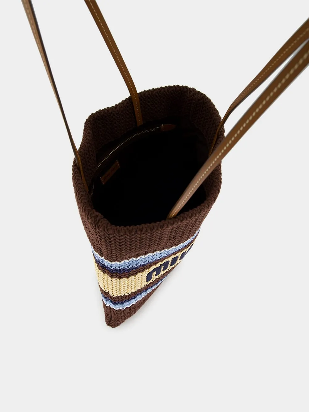 Raffia-Effect Woven Tote Bag