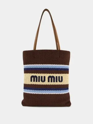 Raffia-Effect Woven Tote Bag