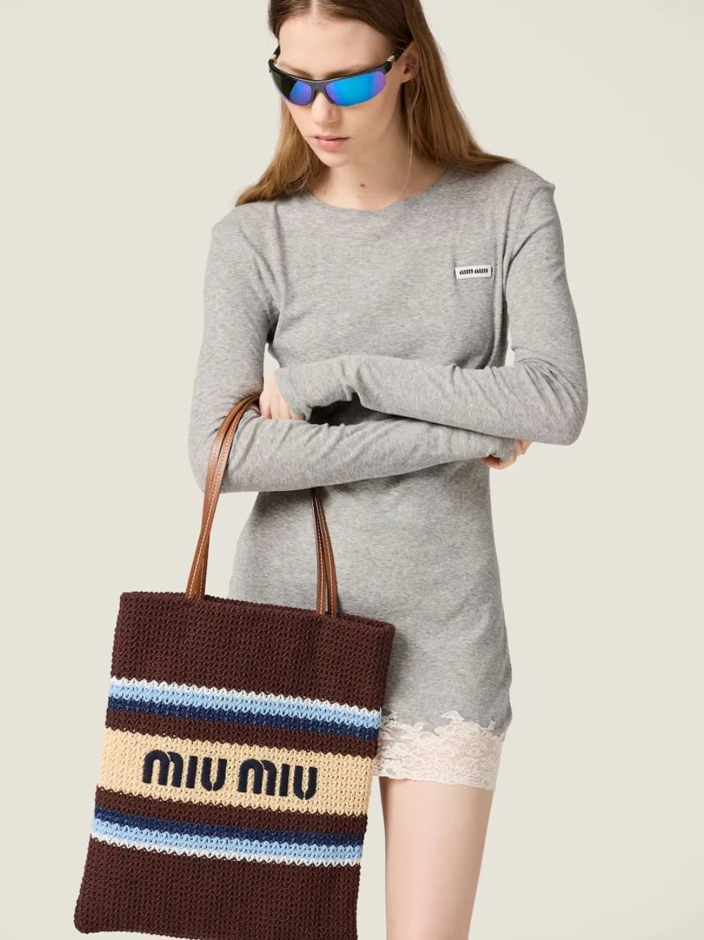 Raffia-Effect Woven Tote Bag