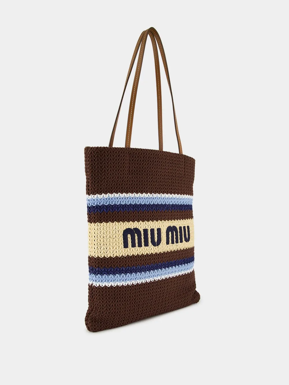 Raffia-Effect Woven Tote Bag