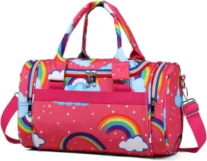 Rainbow Dance Bag for Girls Boys Duffle Bag Sports Travel Gym Bag Overnight Weekend Bag Gift(Rainbow-red, Small)