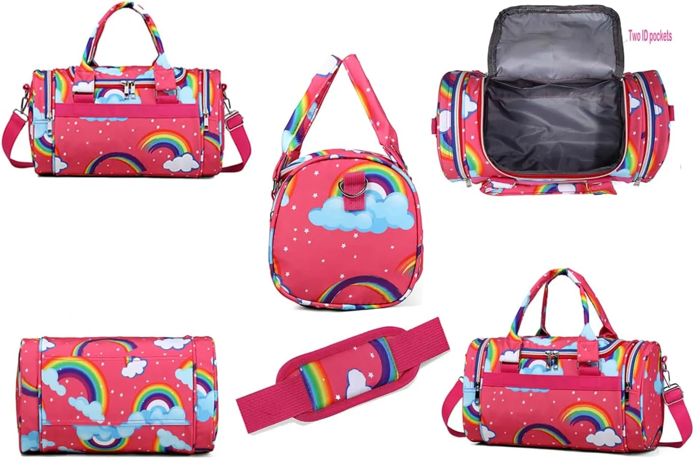 Rainbow Dance Bag for Girls Boys Duffle Bag Sports Travel Gym Bag Overnight Weekend Bag Gift(Rainbow-red, Small)