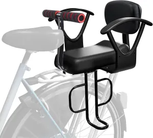 Rear Child Bike Seat with Thick Backrest, Rear Child Bicycle Seat Design for Children Aged 2 to 8 Years Old, One Size (Black-a)