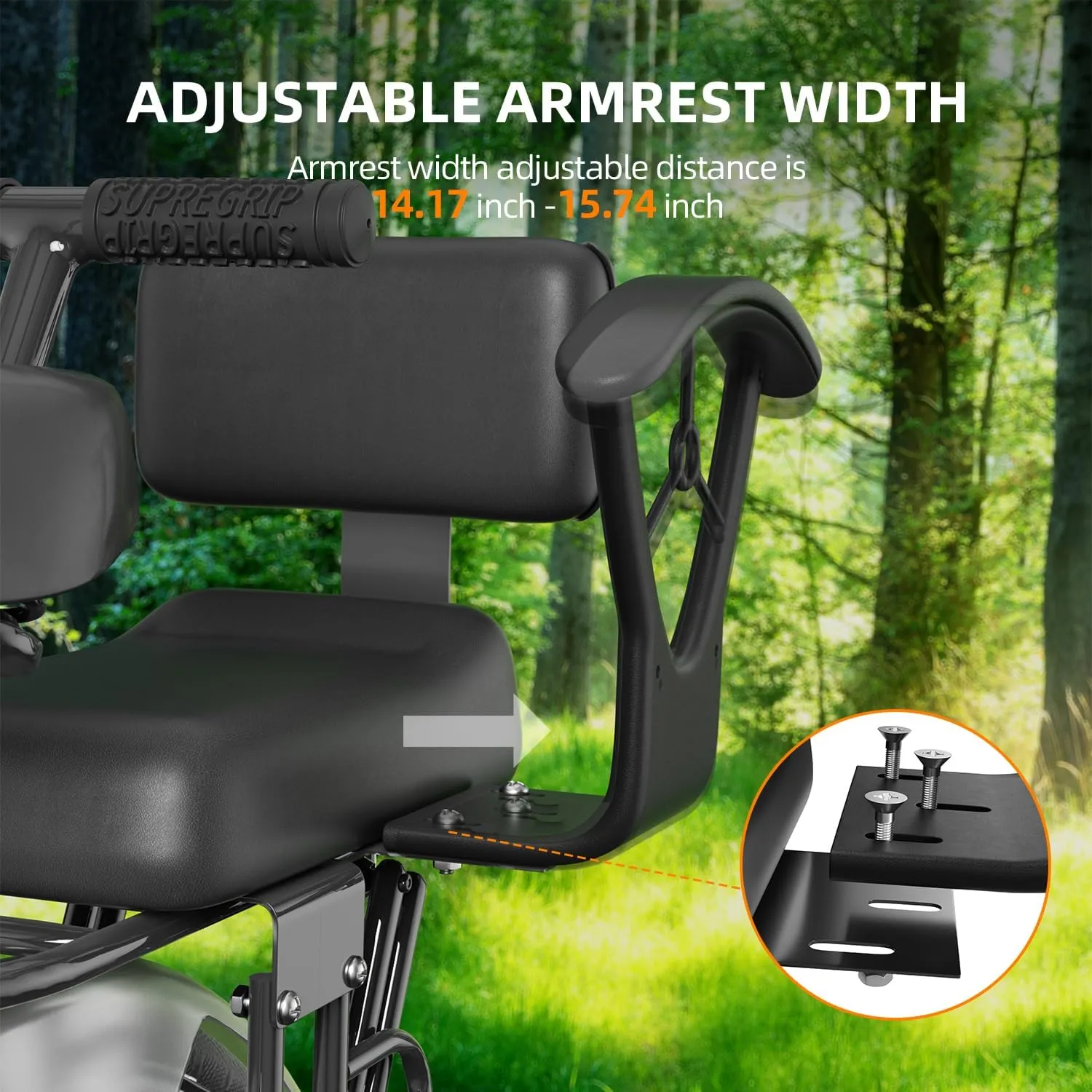 Rear Child Bike Seat,Rear Mounted Child Bike Seats,Back Mount Child Seat with Back Rest Armrest Foot Pedals,Width Adjustable Bicycle Rear Seat,Fits All Bicycle Rear Frames
