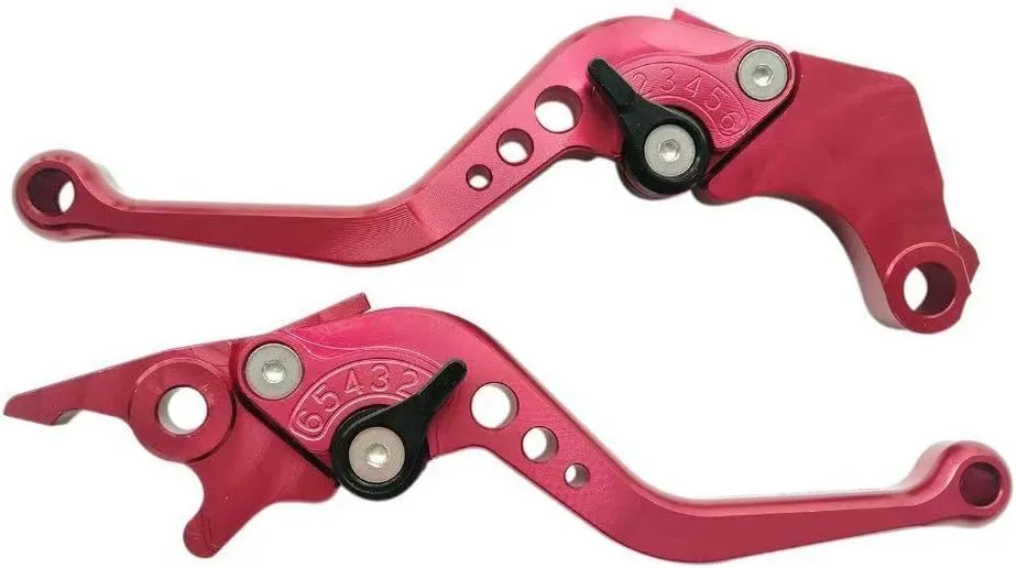 Red CNC 6 Position Shorty Brake Clutch Lever for Buell XB12 All Models up to 08 only 2004-2008
