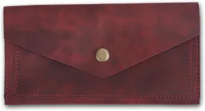 Red Money Bag Leather Money Organizer for Cash - Leather Cash Envelopes Money Bag Wallets for Women, Vintage Money Pouch with Mobile Holder - Travel Money Pouch for Cash Currency Holder