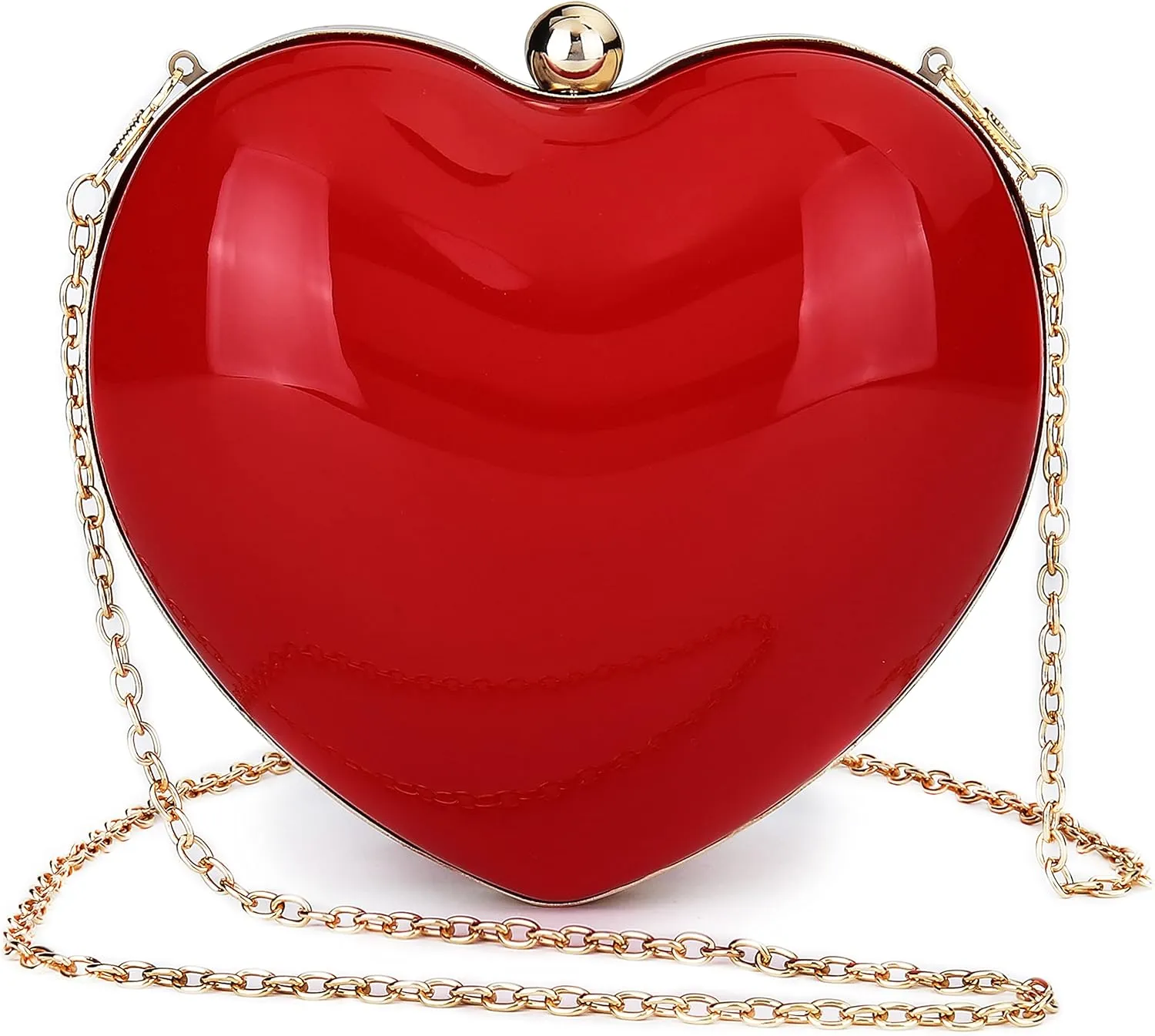 Rejolly Clear Acrylic Clutch Evening Purse Heart Shaped Bags for Women Transparent Novelty Small Mini Handbag Crossbody Bag