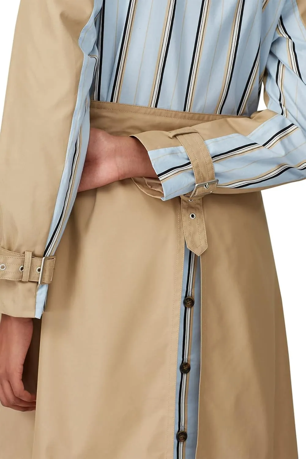 Rent The Runway Pre-Loved Striped Camel Trench Coat
