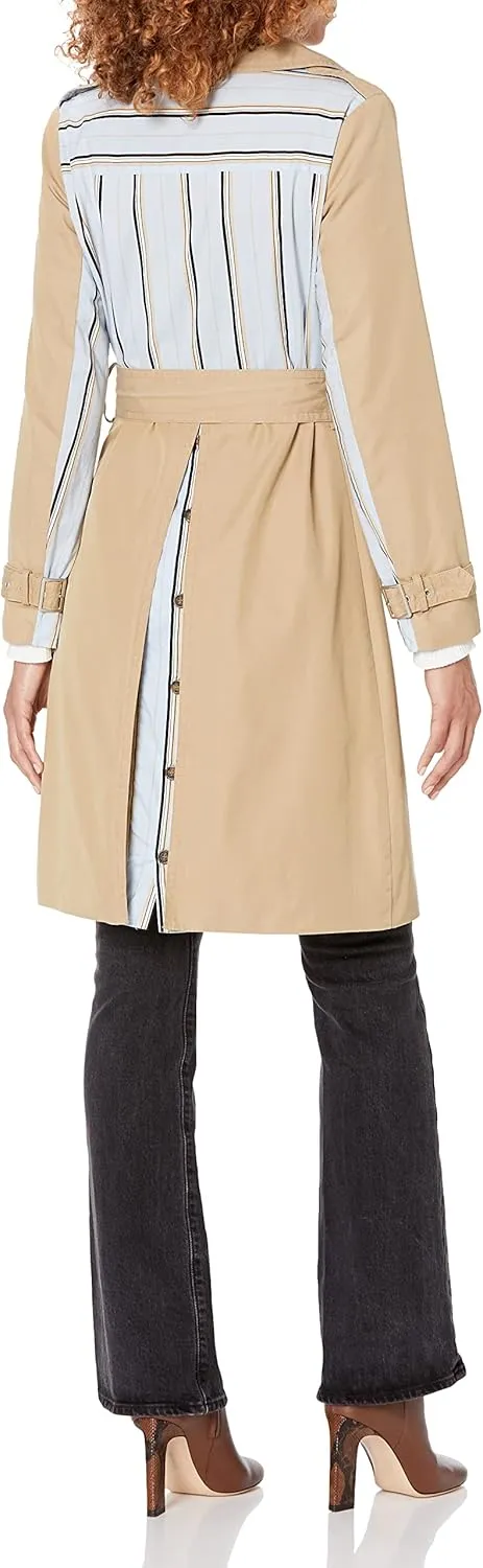 Rent The Runway Pre-Loved Striped Camel Trench Coat