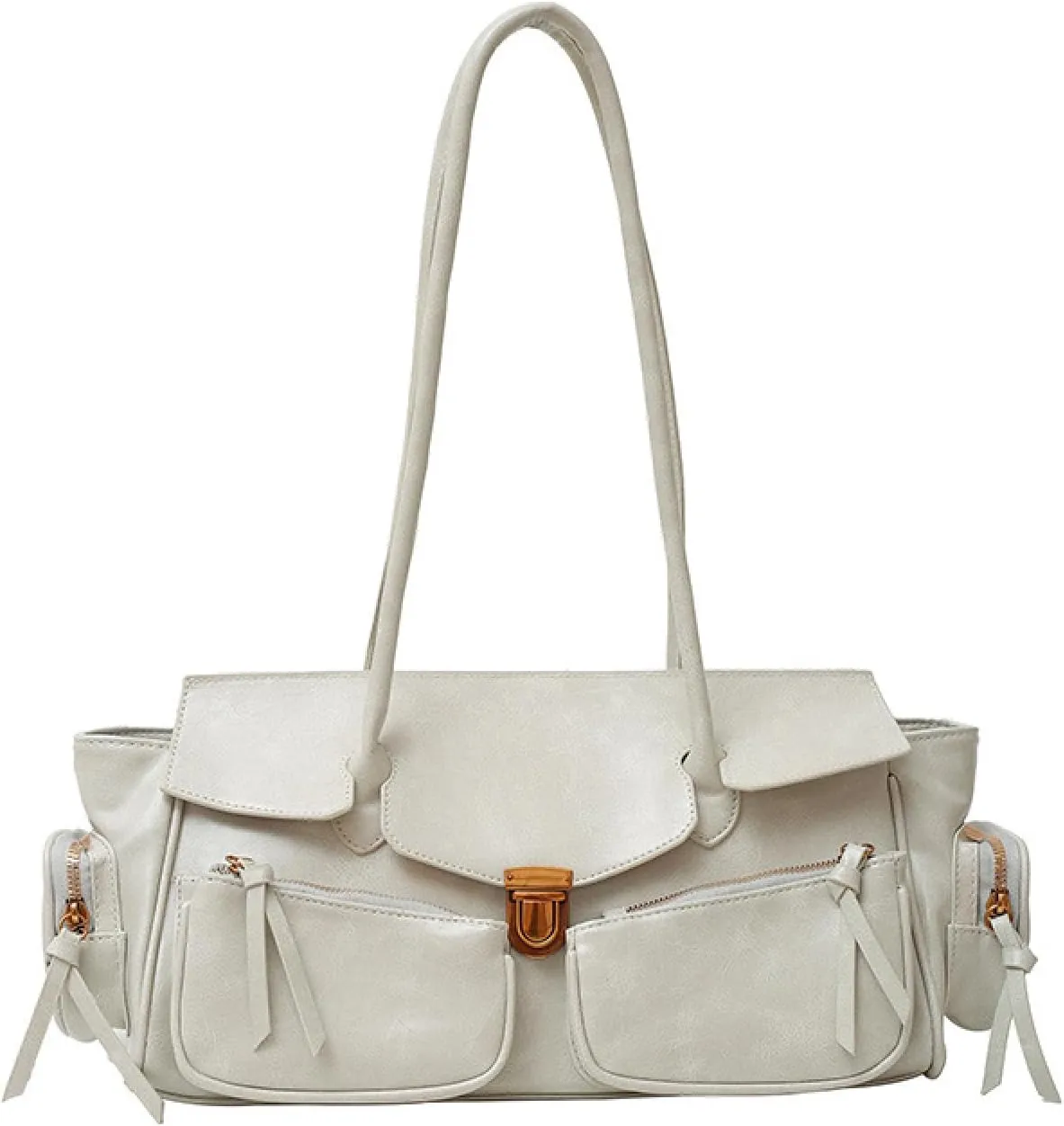 Retro Large Capacity Multi-functional Tote Bag Y2k Women's Shoulder Bag with Multiple Pockets Aesthetic Cool Punk Hobo Walle