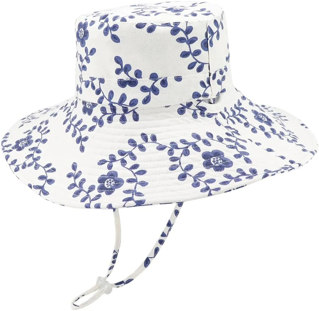 Reversible Bucket Hat Beach Bag Set Printed Wide Brim UV Protection Foldable Sun Hat Handbag Shoulder Bag Set for Travel