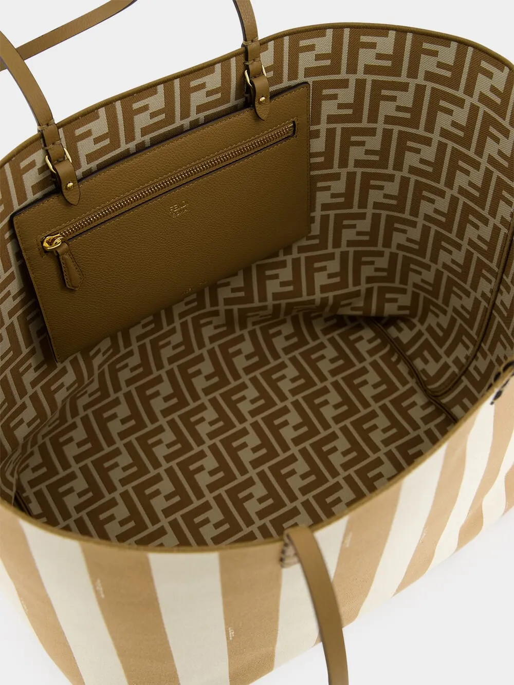 Reversible Pequin and Beige FF Large Shopper