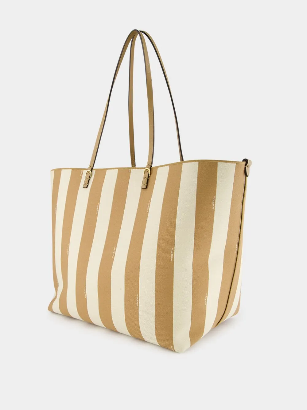 Reversible Pequin and Beige FF Large Shopper