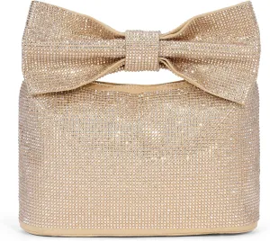 Rhinestone Evening Bag Bow Clutch Purses for Women, Glitter Evening Handbags Bling Wedding Purse Sparkly Diamond Party Bag