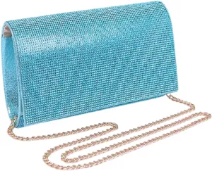 Rhinestone Wedding Evening Bag Clutch Purses - Sparkling Party Cross Handbag with Chain Strap for Women