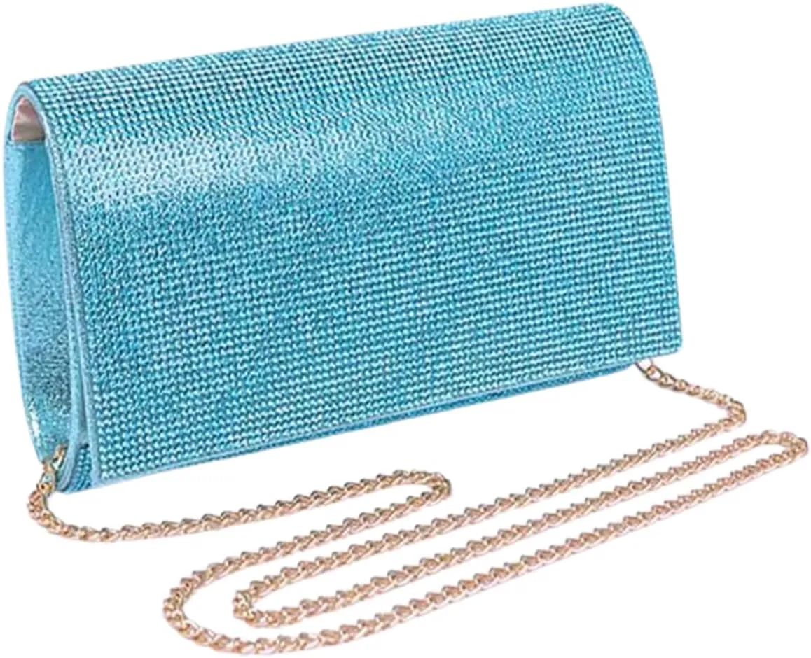 Rhinestone Wedding Evening Bag Clutch Purses - Sparkling Party Cross Handbag with Chain Strap for Women