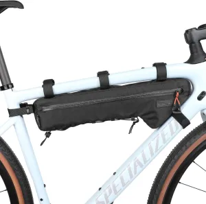 Rhinowalk Bicycle Front Frame Bag Bike Under Top Tube Triangle Bag Lightweight Extra Long 2.4L Touring Pack Cycling Nylon Pouch for Mountain Road Bike(Black)