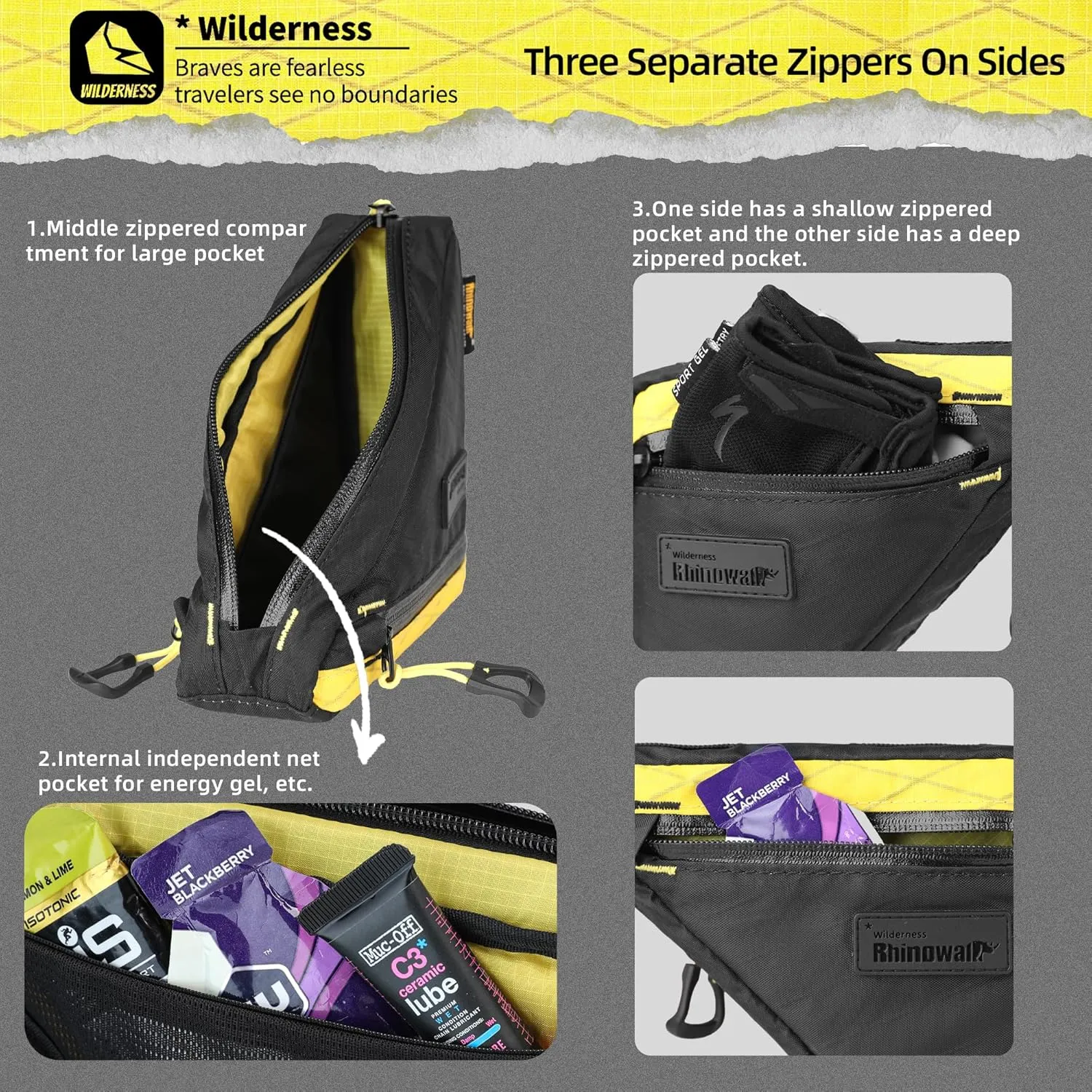 Rhinowalk Bike Frame Bag Waterproof Bike Triangle Bag Bicycle Pouch Under Tube Bag Professional Cycling Accessories