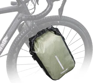 Rhinowalk Bike Front Pannier Bag Fork Bag Waterproof Bicycle Rack Bag Shoulder Bag for E-Scooter Mountain Bike Accessories -Army Green, 6L