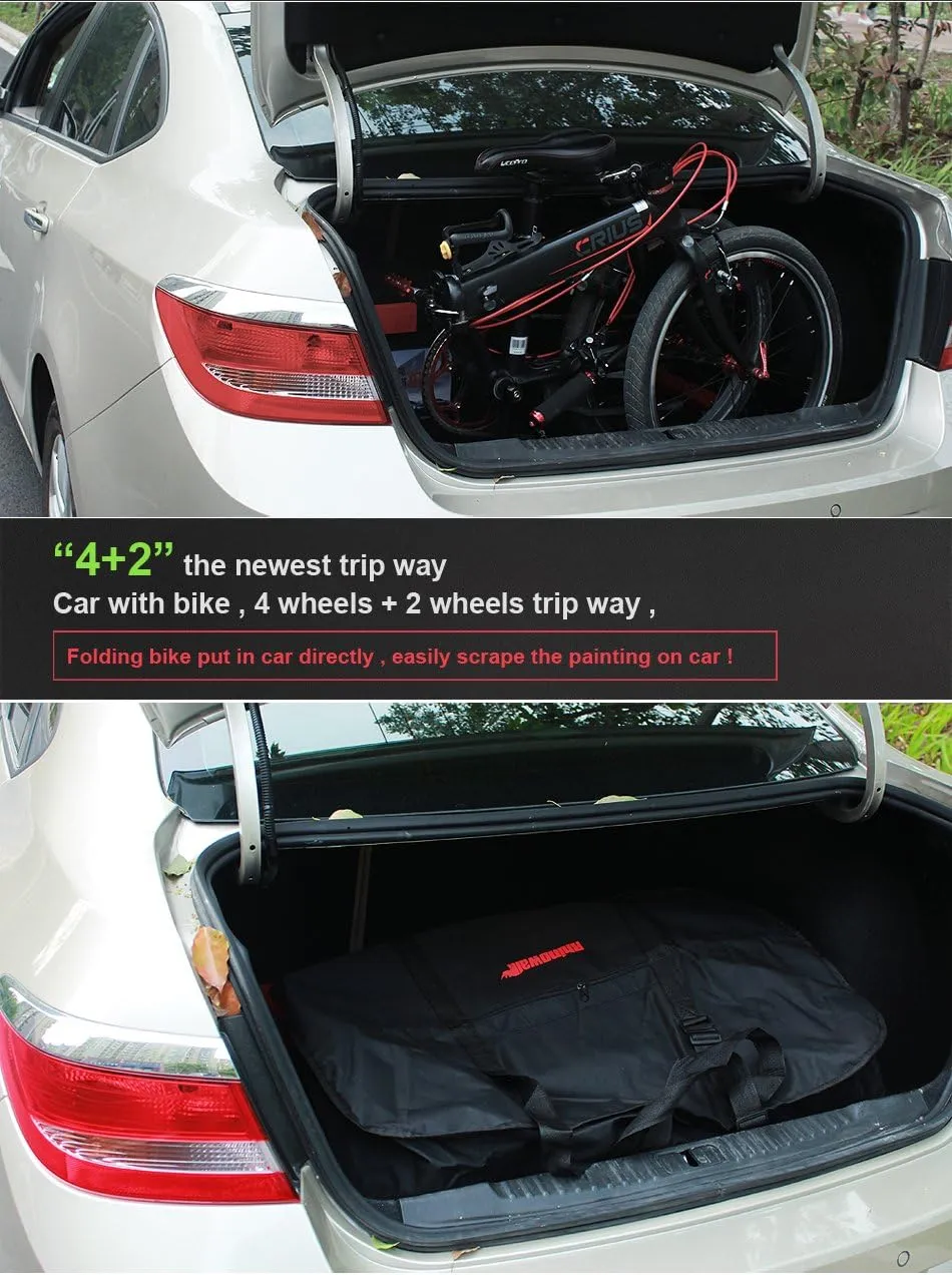 Rhinowalk Folding Bike Carry Bag 20" Thick/ 26" Thin/26 Thick Bicycle Transport Storage Case Bike Travel Bag for Air Travel,Shipping Professional Cycling Accessories