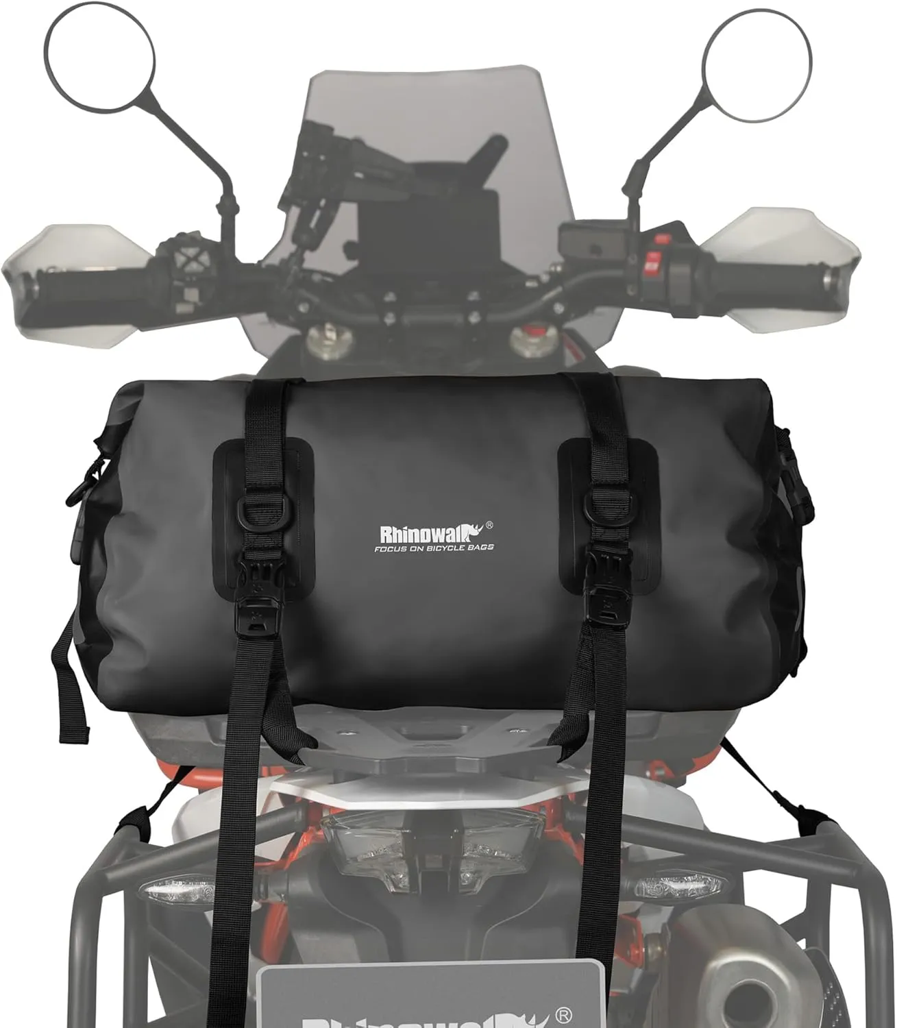 Rhinowalk Motorcycle Saddle Bag Motorbike Travel Tail Bag 20L Waterproof Pannier Storage Bag Motor Bike Accessories Powersports Luggage (Black)