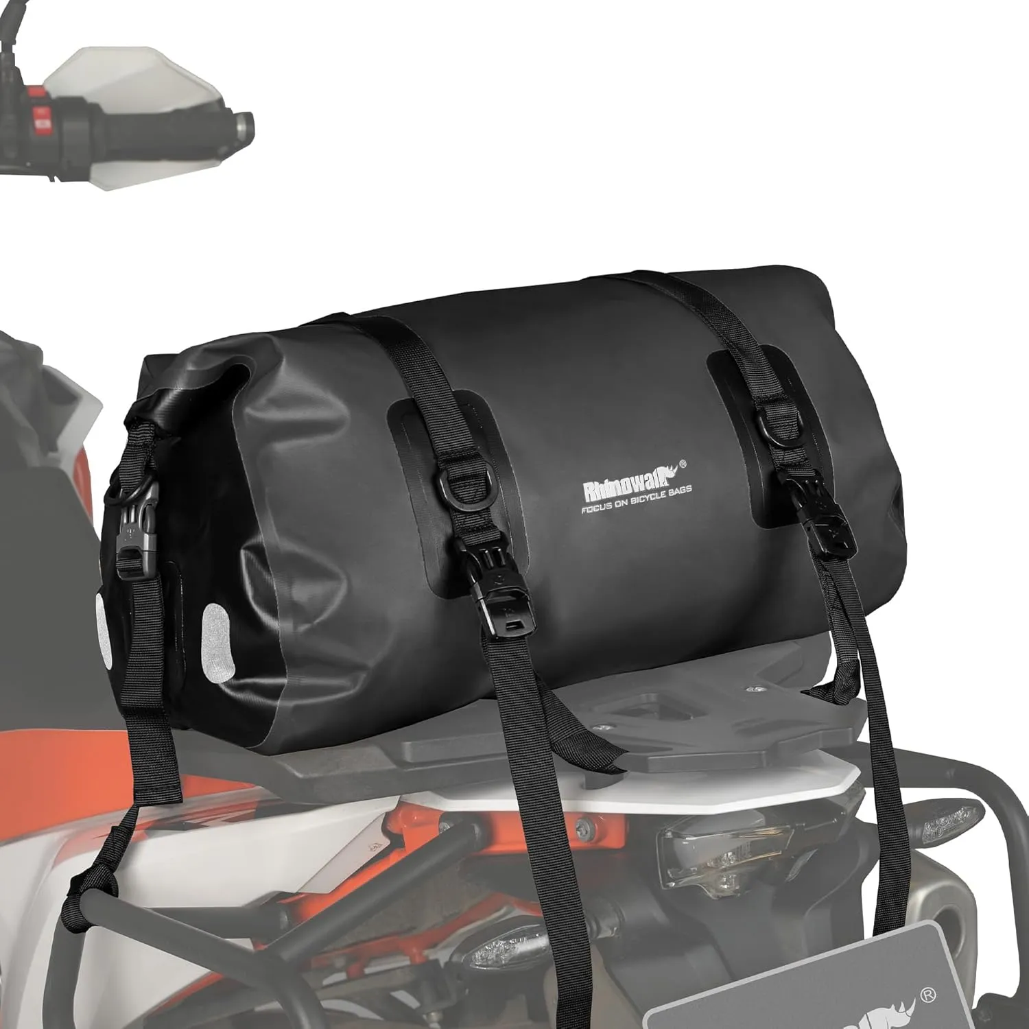 Rhinowalk Motorcycle Saddle Bag Motorbike Travel Tail Bag 20L Waterproof Pannier Storage Bag Motor Bike Accessories Powersports Luggage (Black)